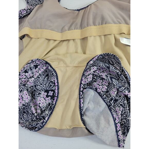 Swimsuits For All Purple Floral One Piece Beach Swimsuit Swimdress Women's SZ 22 - Picture 8 of 9